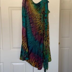 Tie dye wrap maxi skirt